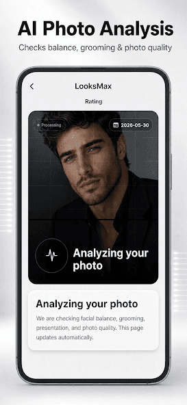 Upload a photo in the LooksMax Android app
